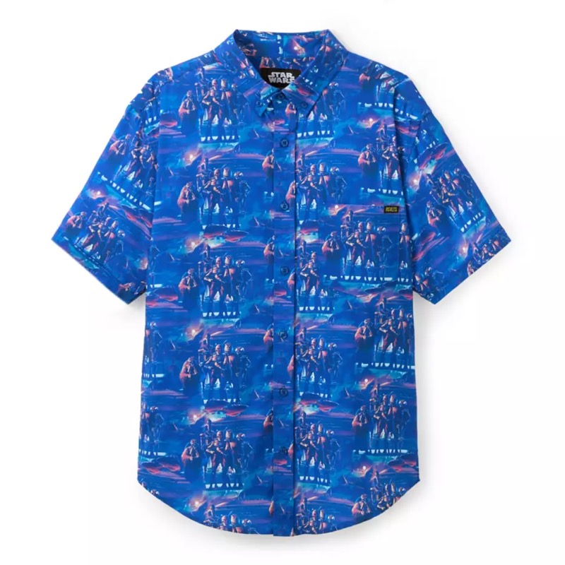 RSVLTS Bounty Hunters KUNUFLEX Short Sleeve Shirt in Blue — front view