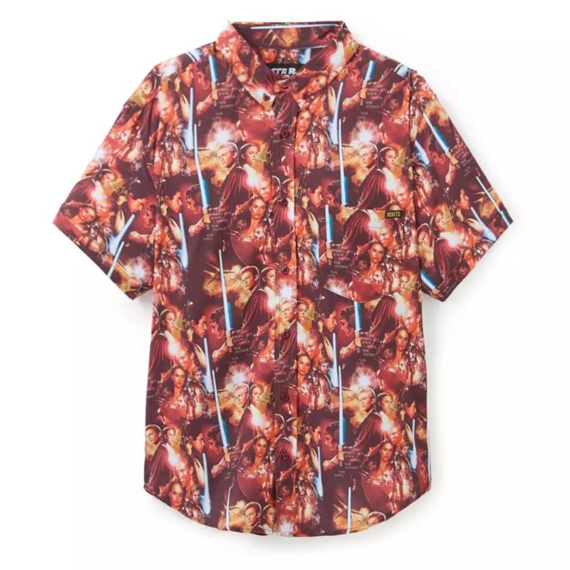 RSVLTS Anakin and Padmé KUNUFLEX Short Sleeve Shirt in Red — front view