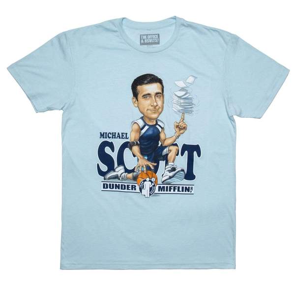 RSVLTS Swish Swish Scott Crewneck Tee in Blue — front view