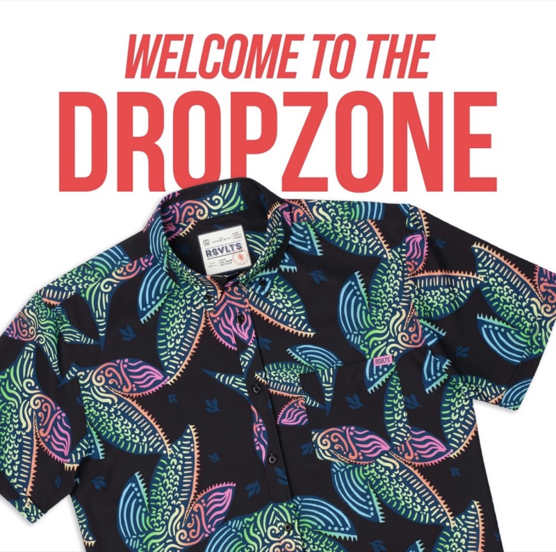 RSVLTS Prism Petals KUNUFLEX Short Sleeve Shirt in Black — front view