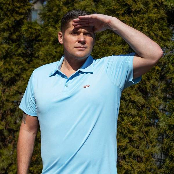 RSVLTS Baby Blue All-Day Polo in Blue — front view