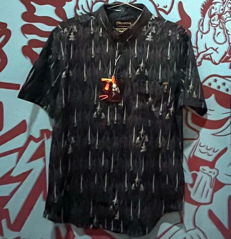 RSVLTS Feel the Wraith KUNUFLEX Short Sleeve Shirt in Black — front view