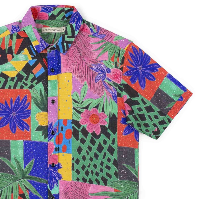 RSVLTS Max Floral (Bamboo) KUNUFLEX Short Sleeve Shirt in Multicolor — front view