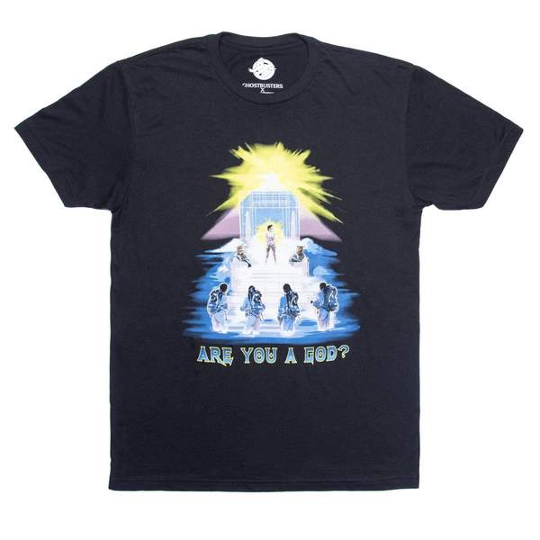 RSVLTS Are You A God? Crewneck Tee in Black — front view