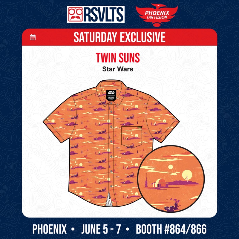 RSVLTS Twin Suns KUNUFLEX Short Sleeve Shirt in Orange — front view