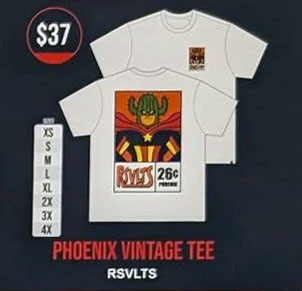 RSVLTS Phoenix Vintage Crewneck Tee in White — front view