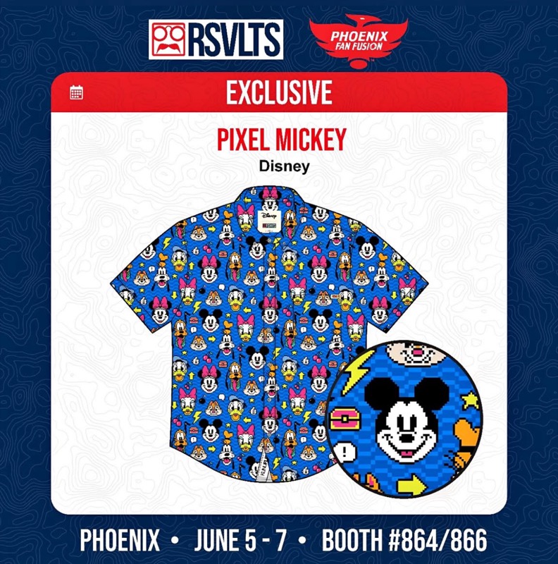RSVLTS Pixel Mickey KUNUFLEX Short Sleeve Shirt — front view