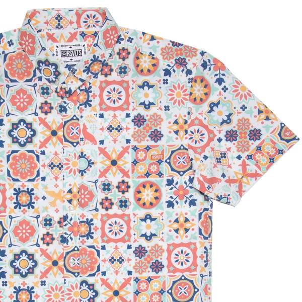 RSVLTS Talavera KUNUFLEX Short Sleeve Shirt in White — front view