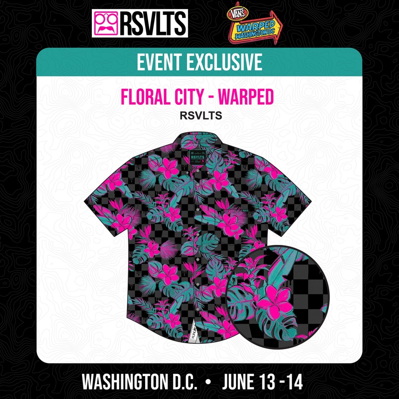RSVLTS Floral City KUNUFLEX Short Sleeve Shirt in Black — front view