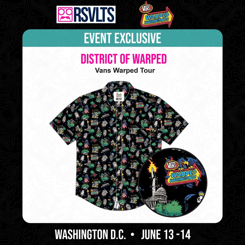 RSVLTS District of Warped KUNUFLEX Short Sleeve Shirt in Black — front view