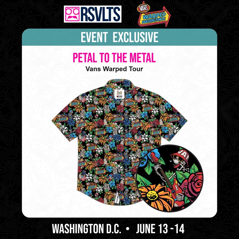 RSVLTS Petal to the Metal KUNUFLEX Short Sleeve Shirt in Black — front view