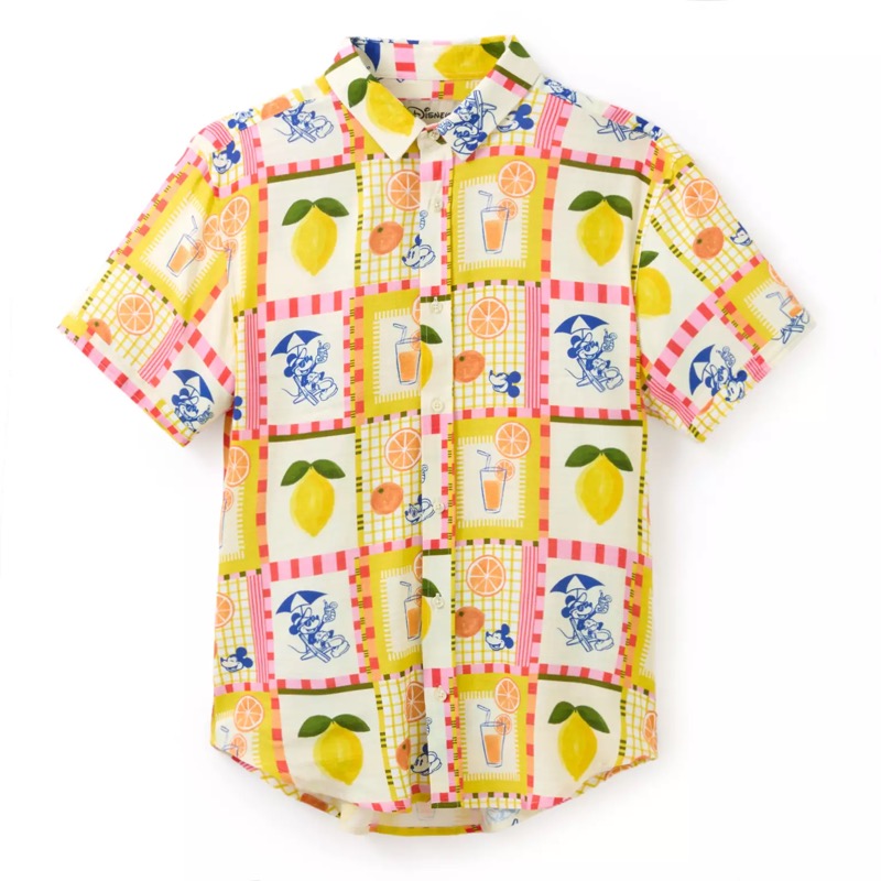 RSVLTS Mickey Mouse Oranges and Lemons Bamboo Short Sleeve Shirt — front view