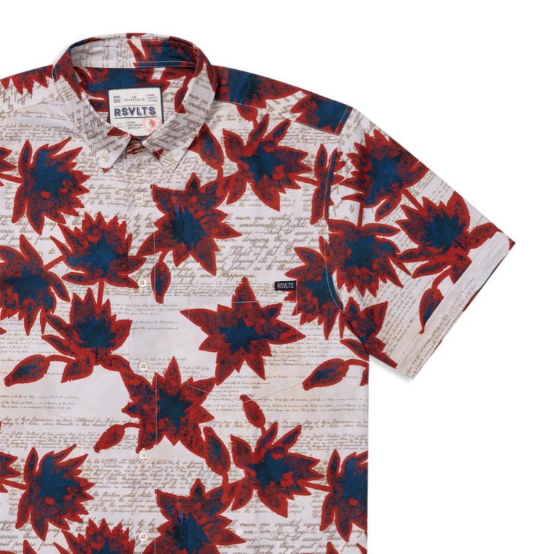 RSVLTS Camp Kunu (Treasure Uncaged) KUNUFLEX Short Sleeve Shirt in White — front view
