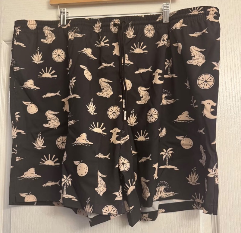 RSVLTS Flat Art Hybrid Shorts in Black — front view