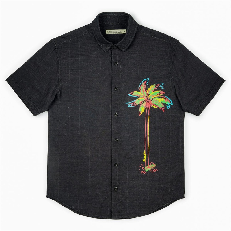 RSVLTS Electric Palm (Bamboo) KUNUFLEX Short Sleeve Shirt — front view