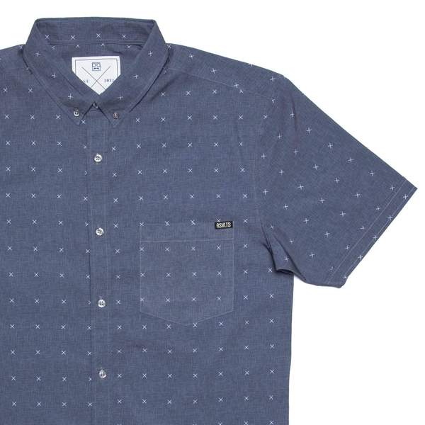 RSVLTS Herbie Hancock KUNUFLEX Short Sleeve Shirt in Blue — front view