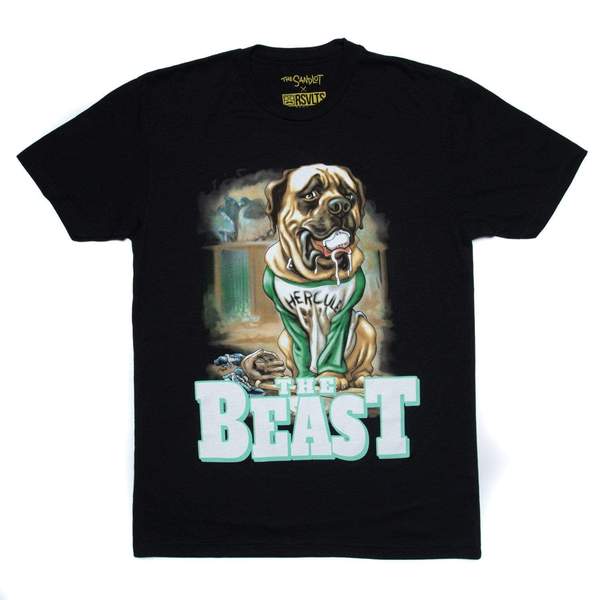 RSVLTS The Best of Ol’ Hercules Crewneck Tee in Black — front view