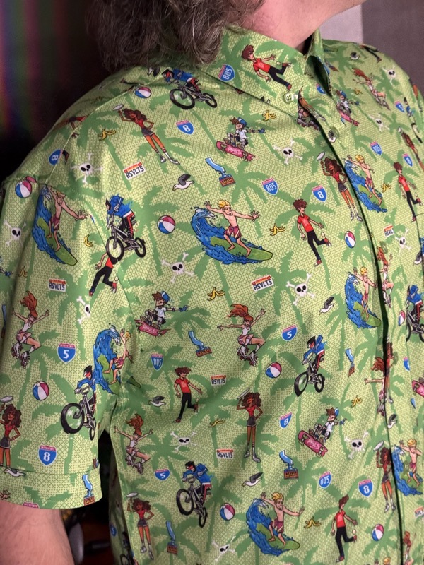 RSVLTS Pacific Pixel Playground KUNUFLEX Short Sleeve Shirt — front view