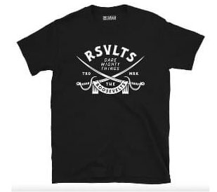 RSVLTS Invoke Parlay Crewneck Tee in Black — front view