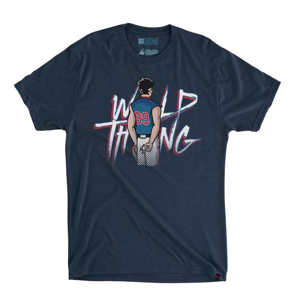 RSVLTS Wild Thing Crewneck Tee in Blue — front view