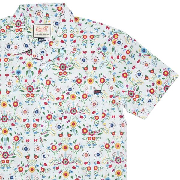 RSVLTS Juanita KUNUFLEX Short Sleeve Shirt in White — front view
