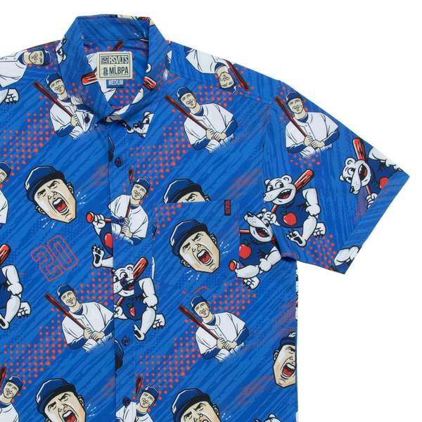 RSVLTS Pete Alonso KUNUFLEX Short Sleeve Shirt in Blue — detail 2