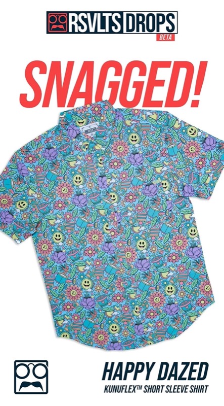 RSVLTS Happy Dazed KUNUFLEX Short Sleeve Shirt in Blue — detail 2