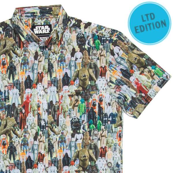 RSVLTS Galactic Toy Box KUNUFLEX Short Sleeve Shirt in Multicolor — front view