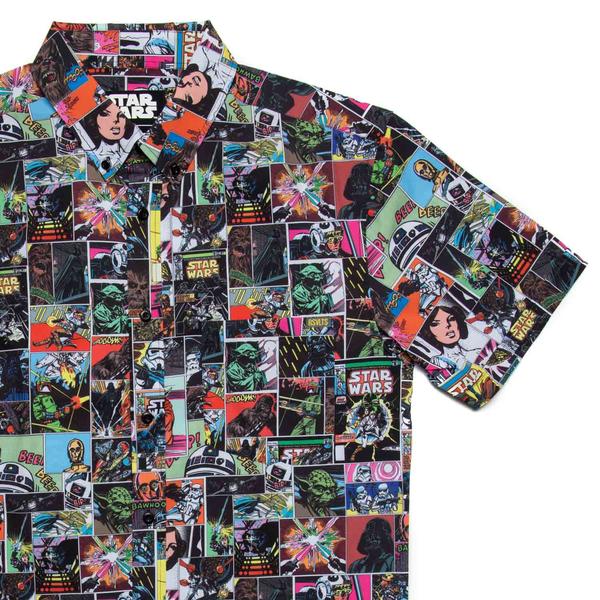 RSVLTS Comic To The Dark Side KUNUFLEX Short Sleeve Shirt in Multicolor — front view