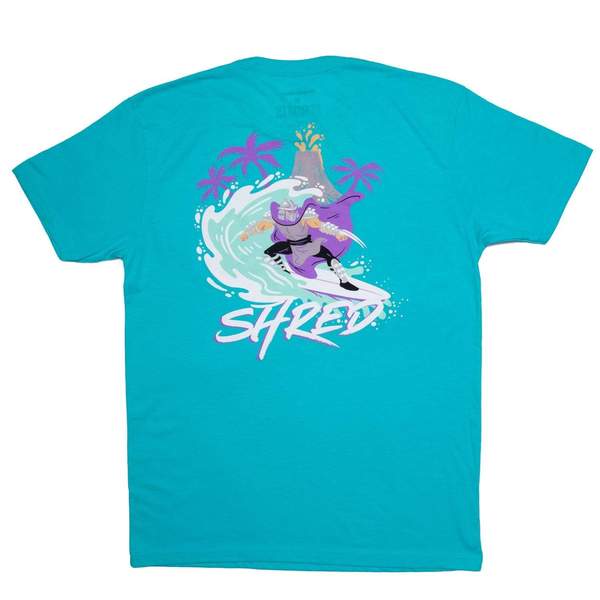 RSVLTS Shredder Shreds Crewneck Tee in Blue — front view
