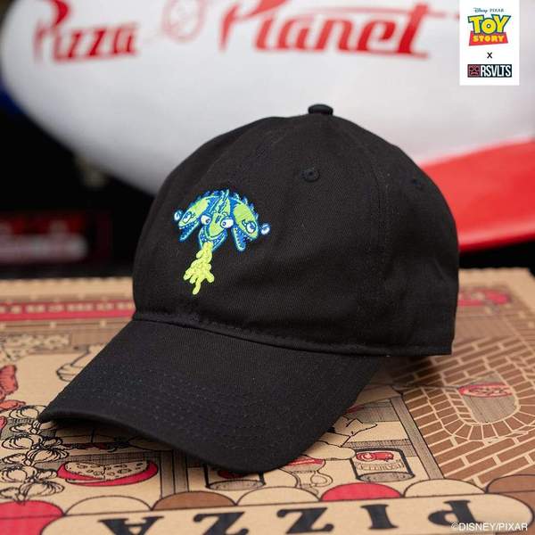 RSVLTS Alien Slime Strapback Hat in Black — front view