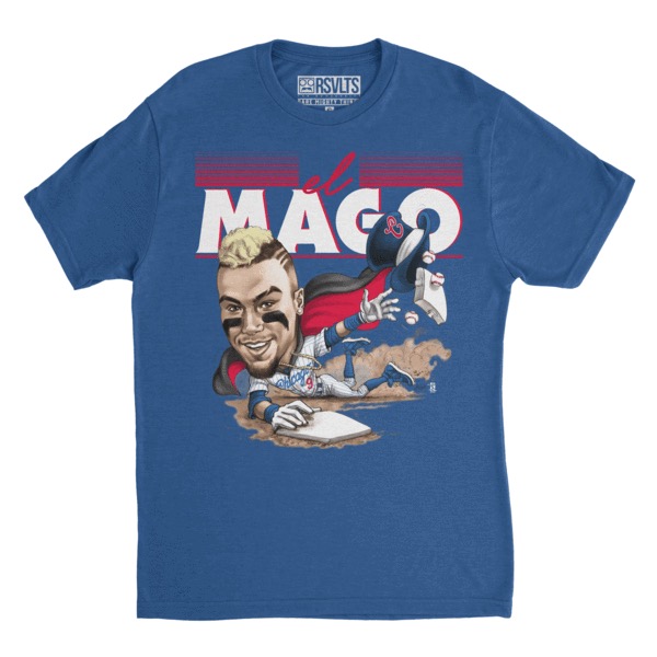 RSVLTS El Mago Crewneck Tee in Blue — front view