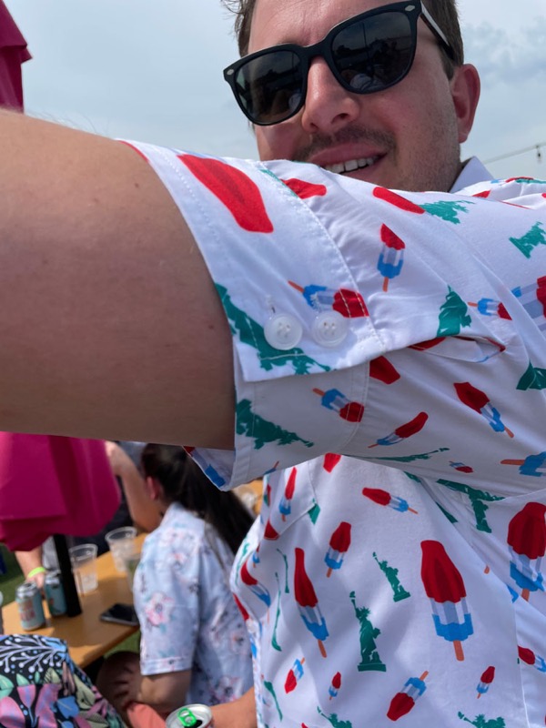RSVLTS Bomb Pops & Freedom original prototype KUNUFLEX Short Sleeve Shirt in White — detail 2