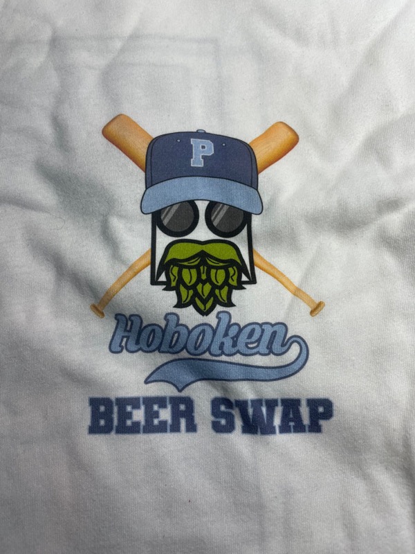 RSVLTS Hoboken Beer Swap Crewneck Tee in White — front view