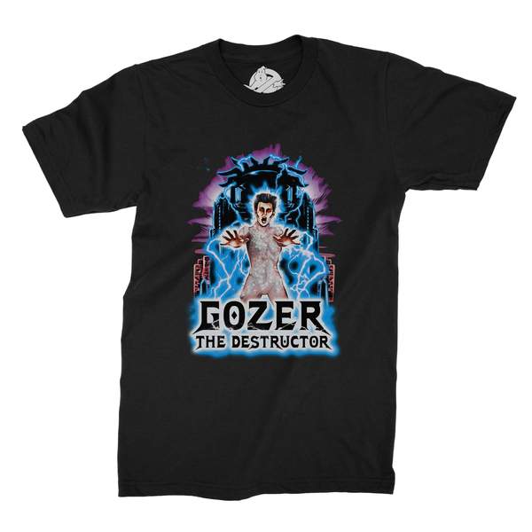 RSVLTS Gozer Crewneck Tee in Black — front view