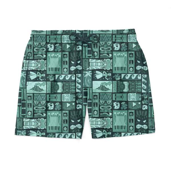 RSVLTS Tiki Hybrid Shorts in Green — front view