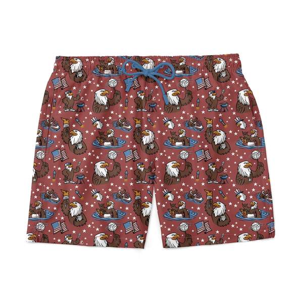 RSVLTS Grills Chills & Bills Hybrid Shorts in Red — front view