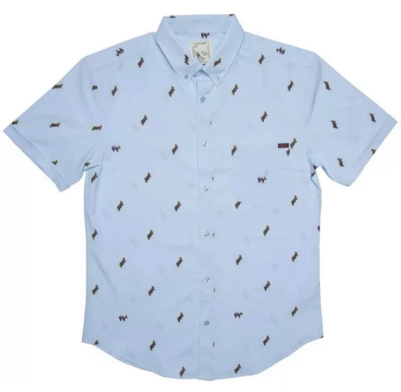 RSVLTS Lil’ Sebastian KUNUFLEX Short Sleeve Shirt in Blue — front view