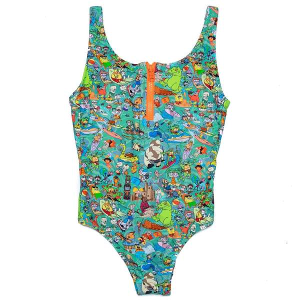 RSVLTS Beach Mashup Women's Swimwear in Blue — front view