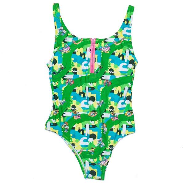 RSVLTS Slime Time Women's Swimwear in Green — front view