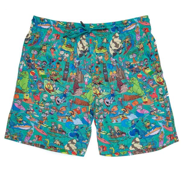 RSVLTS Beach Mashup Hybrid Shorts in Blue — front view