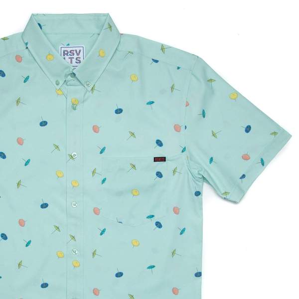 RSVLTS Parasols KUNUFLEX Short Sleeve Shirt in Green — front view