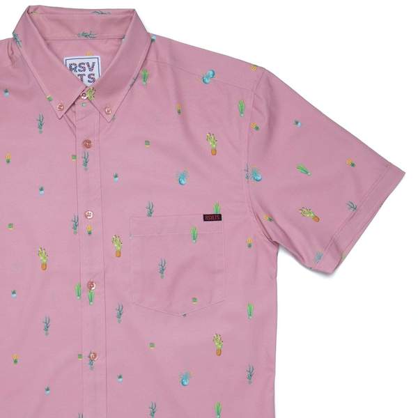 RSVLTS Prickeños KUNUFLEX Short Sleeve Shirt in Red — front view