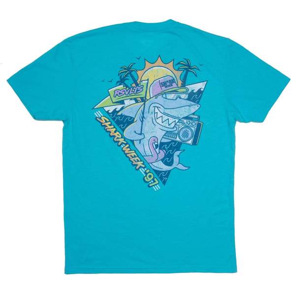 RSVLTS Shaka Shark ’97 Crewneck Tee in Blue — front view