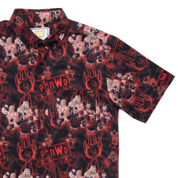RSVLTS Wolfpac KUNUFLEX Short Sleeve Shirt in Red — front view