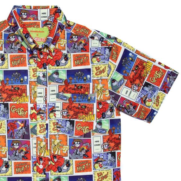 RSVLTS Justice, thy name is Chin! KUNUFLEX Short Sleeve Shirt in Multicolor — front view