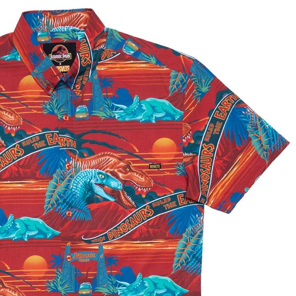 RSVLTS Don’t Move KUNUFLEX Short Sleeve Shirt in Red — front view