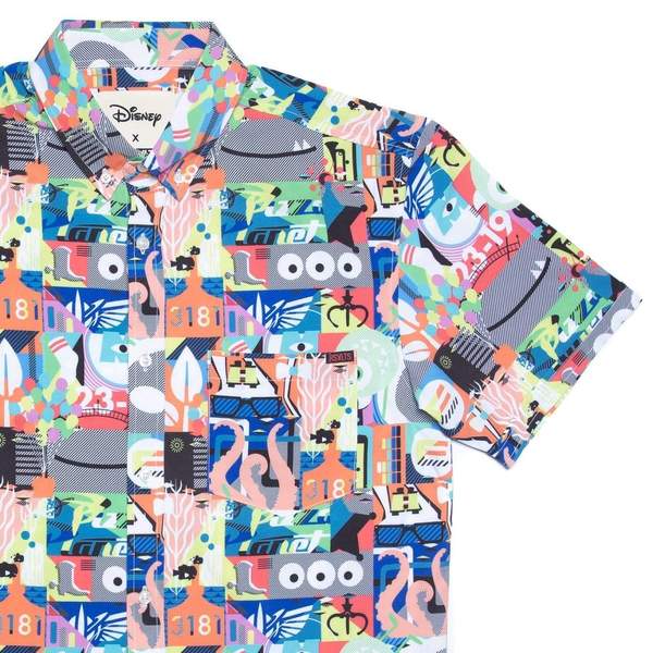 RSVLTS Far Out Mashup KUNUFLEX Short Sleeve Shirt in Multicolor — detail 2