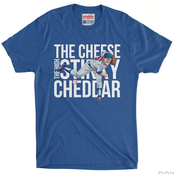 RSVLTS High Stinky Cheddar Crewneck Tee in Blue — front view