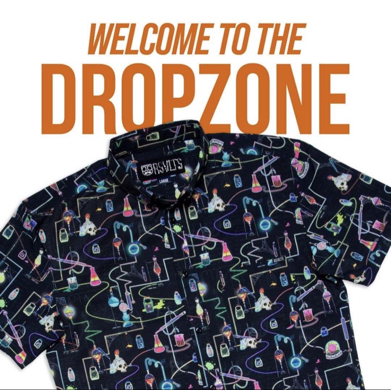 RSVLTS Mad Science KUNUFLEX Short Sleeve Shirt in Black — front view